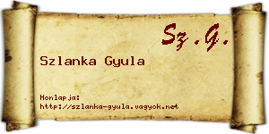 Szlanka Gyula névjegykártya